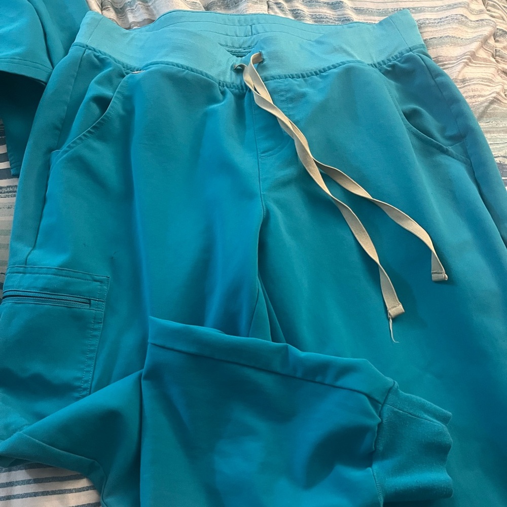 Figs teal joggers